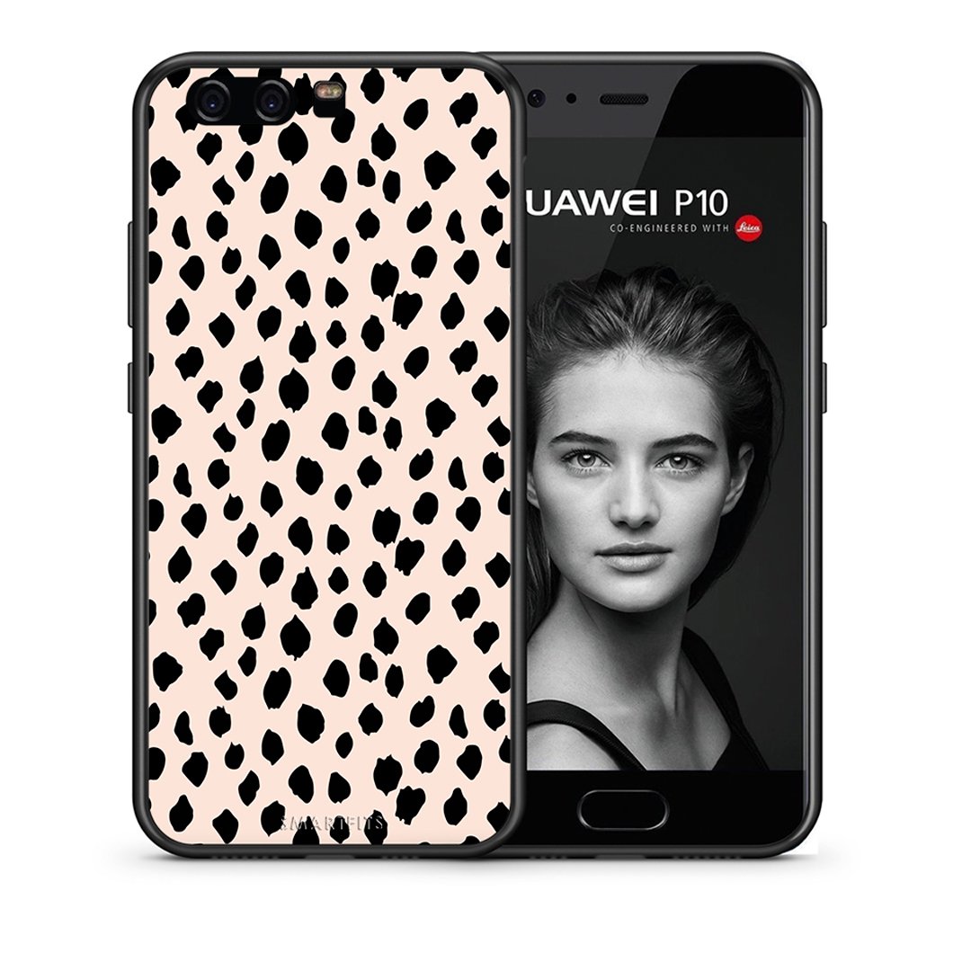 Θήκη Huawei P10 New Polka Dots από τη Smartfits με σχέδιο στο πίσω μέρος και μαύρο περίβλημα | Huawei P10 New Polka Dots case with colorful back and black bezels