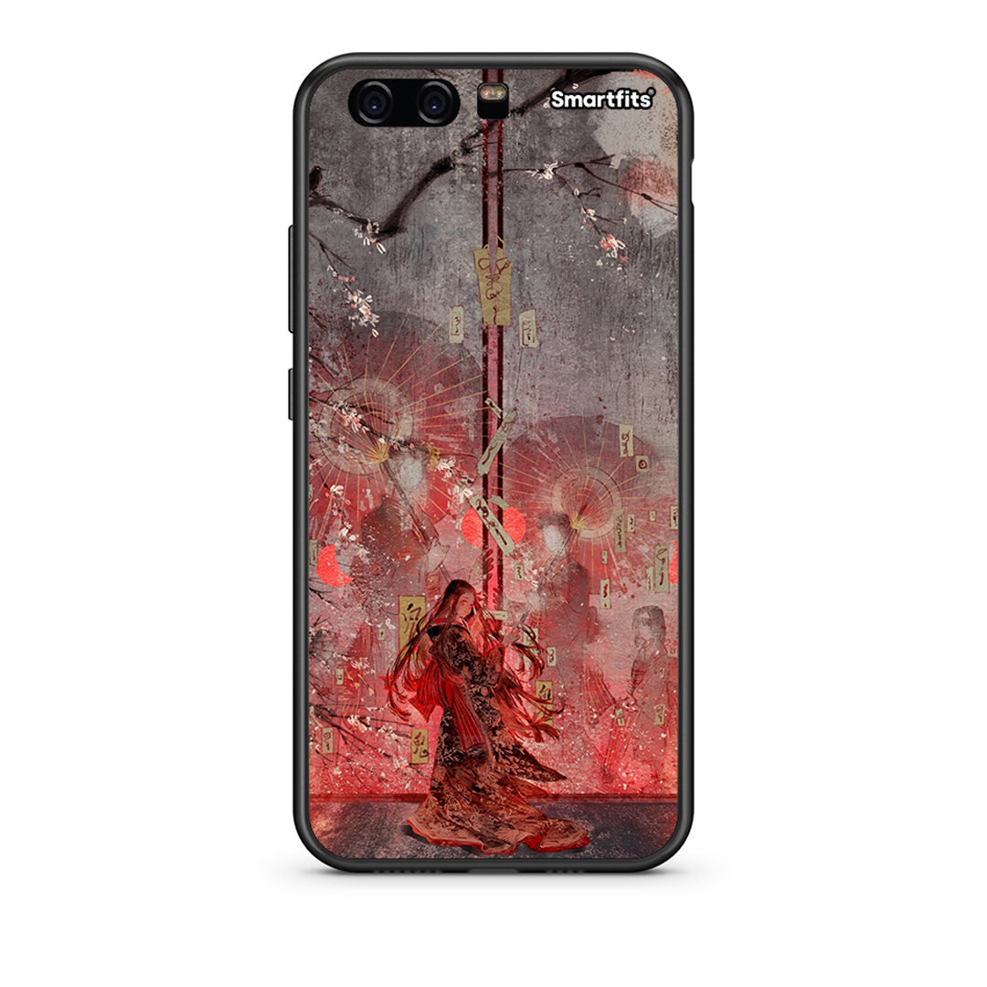 huawei p10 Nezuko Kamado θήκη από τη Smartfits με σχέδιο στο πίσω μέρος και μαύρο περίβλημα | Smartphone case with colorful back and black bezels by Smartfits