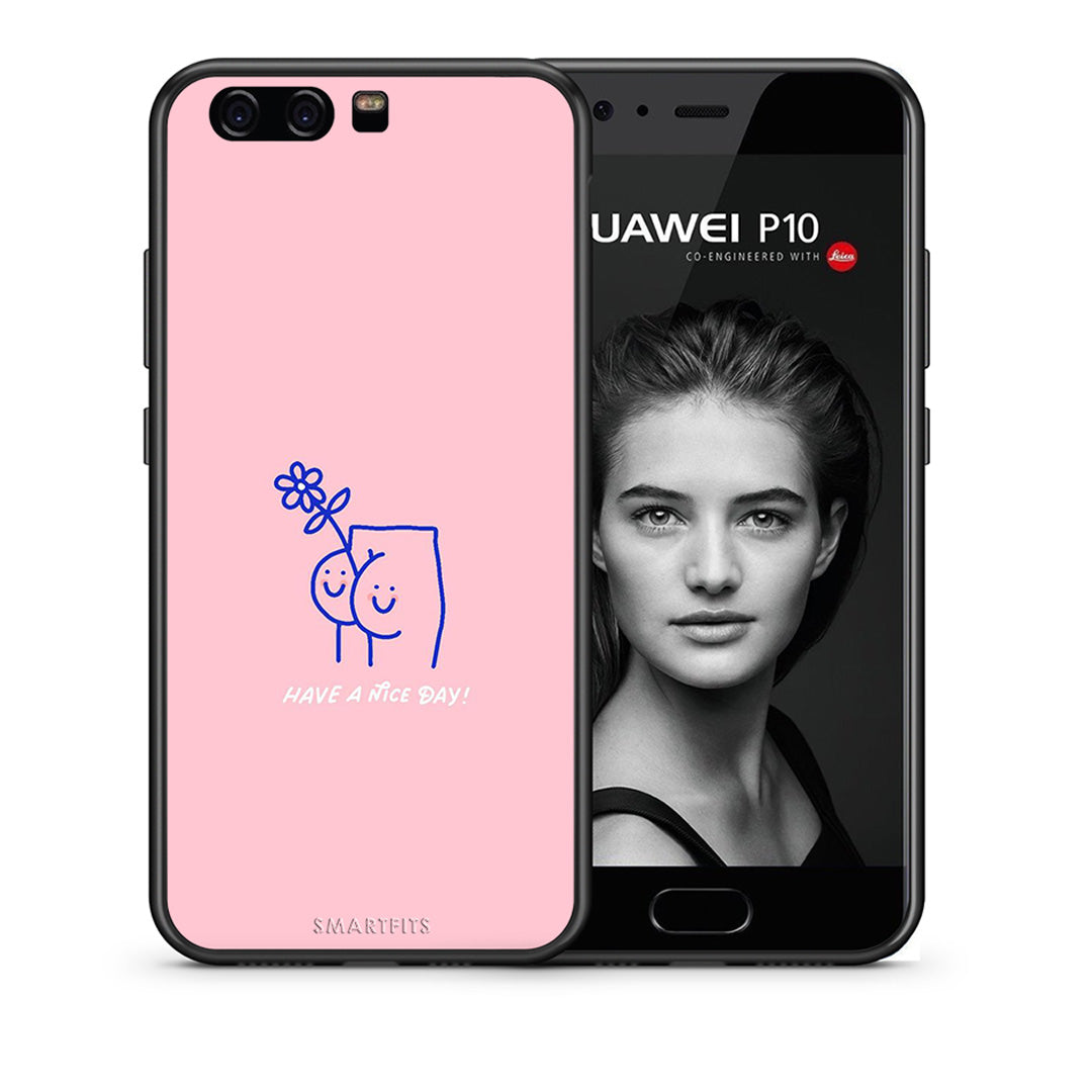 Θήκη Huawei P10 Nice Day από τη Smartfits με σχέδιο στο πίσω μέρος και μαύρο περίβλημα | Huawei P10 Nice Day case with colorful back and black bezels