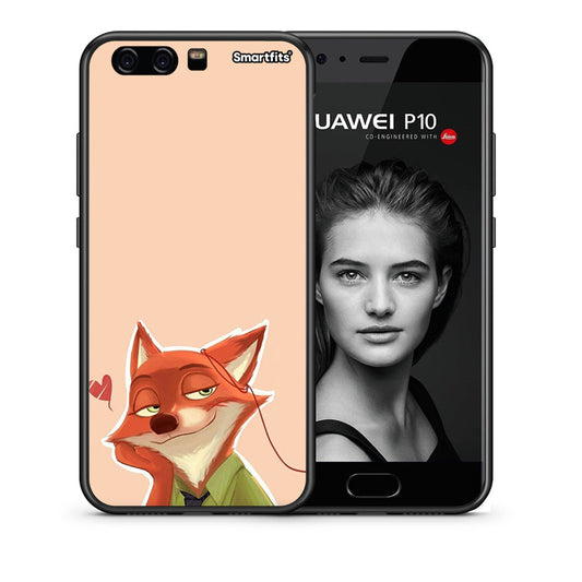 Θήκη Huawei P10 Nick Wilde And Judy Hopps Love 1 από τη Smartfits με σχέδιο στο πίσω μέρος και μαύρο περίβλημα | Huawei P10 Nick Wilde And Judy Hopps Love 1 case with colorful back and black bezels