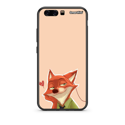 huawei p10 Nick Wilde And Judy Hopps Love 1 θήκη από τη Smartfits με σχέδιο στο πίσω μέρος και μαύρο περίβλημα | Smartphone case with colorful back and black bezels by Smartfits