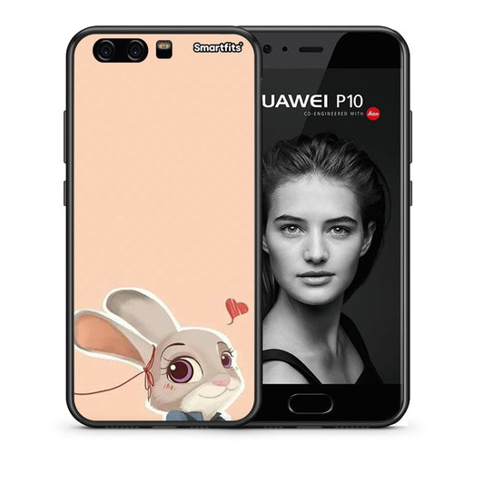 Θήκη Huawei P10 Nick Wilde And Judy Hopps Love 2 από τη Smartfits με σχέδιο στο πίσω μέρος και μαύρο περίβλημα | Huawei P10 Nick Wilde And Judy Hopps Love 2 case with colorful back and black bezels