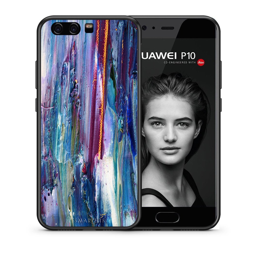 Θήκη Huawei P10 Lite Winter Paint από τη Smartfits με σχέδιο στο πίσω μέρος και μαύρο περίβλημα | Huawei P10 Lite Winter Paint case with colorful back and black bezels