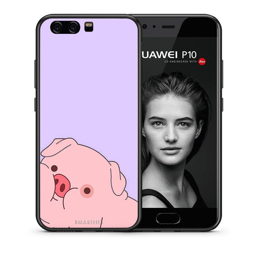 Θήκη Αγίου Βαλεντίνου Huawei P10 Lite Pig Love 2 από τη Smartfits με σχέδιο στο πίσω μέρος και μαύρο περίβλημα | Huawei P10 Lite Pig Love 2 case with colorful back and black bezels