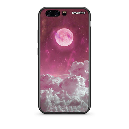 Huawei P10 Lite Pink Moon Θήκη από τη Smartfits με σχέδιο στο πίσω μέρος και μαύρο περίβλημα | Smartphone case with colorful back and black bezels by Smartfits