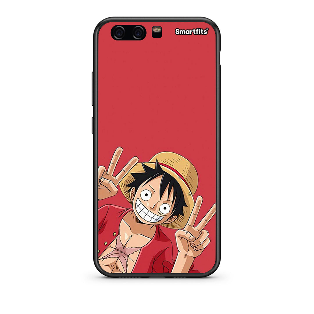 Huawei P10 Lite Pirate Luffy Θήκη από τη Smartfits με σχέδιο στο πίσω μέρος και μαύρο περίβλημα | Smartphone case with colorful back and black bezels by Smartfits