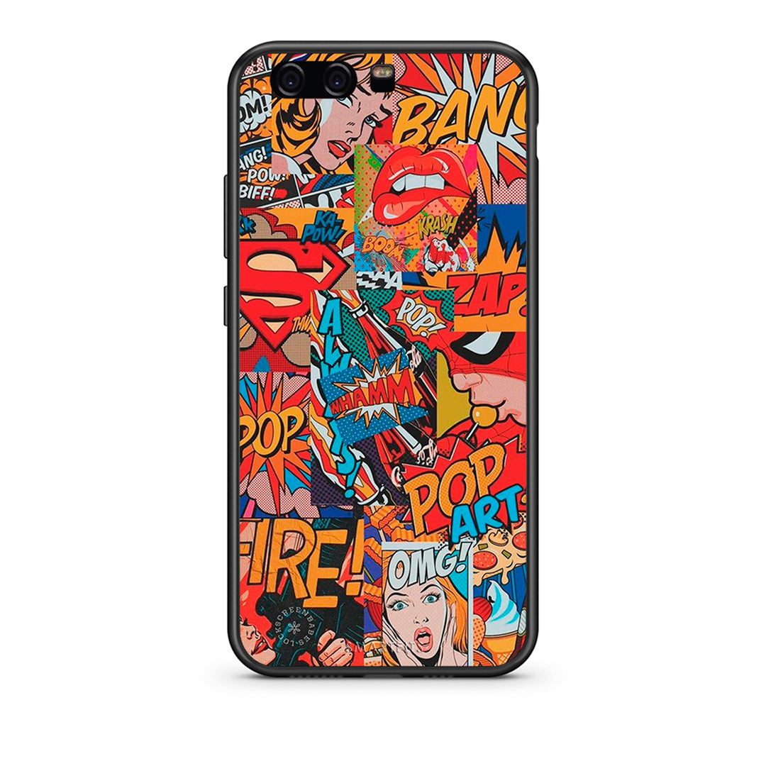 Huawei P10 Lite PopArt OMG θήκη από τη Smartfits με σχέδιο στο πίσω μέρος και μαύρο περίβλημα | Smartphone case with colorful back and black bezels by Smartfits