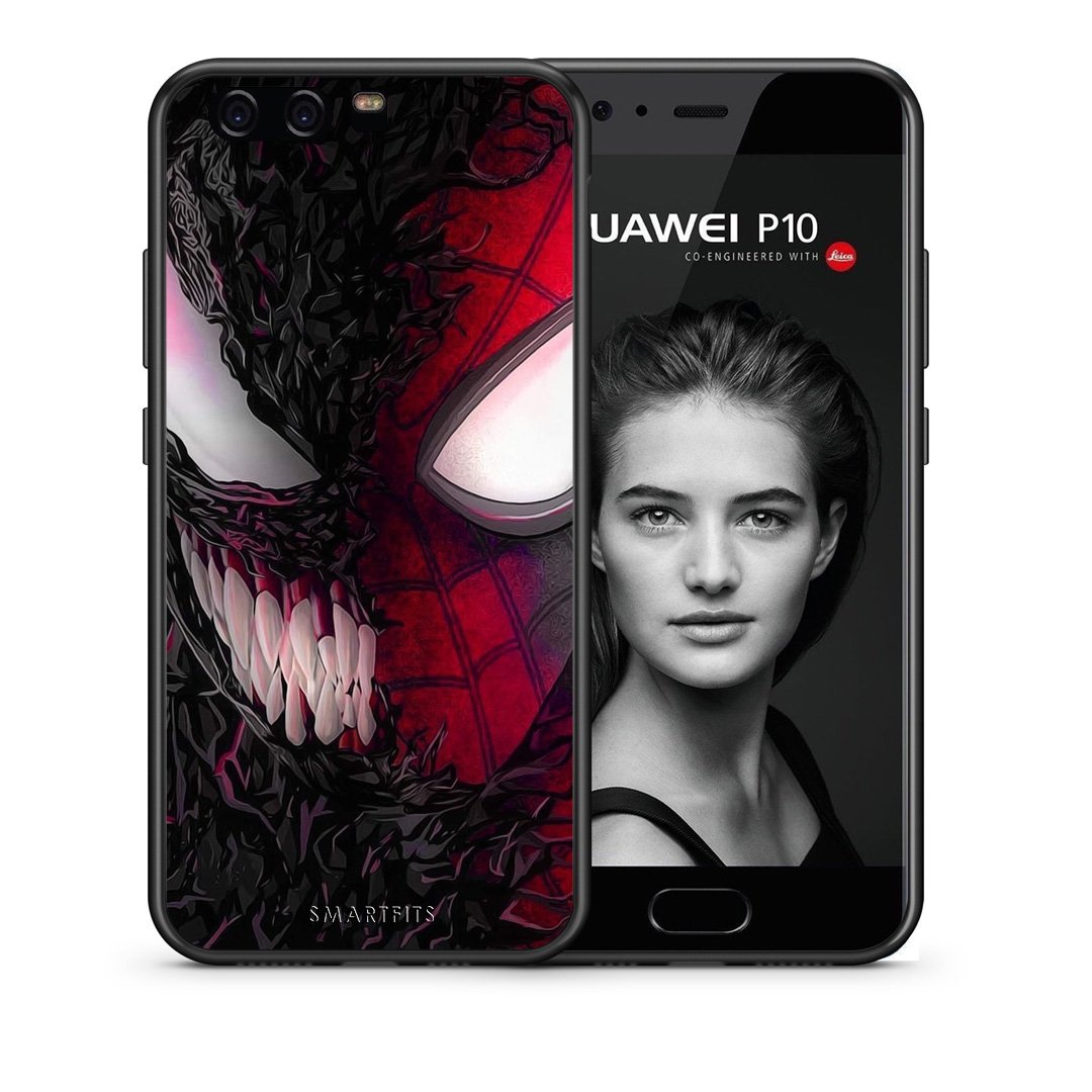 Θήκη Huawei P10 SpiderVenom PopArt από τη Smartfits με σχέδιο στο πίσω μέρος και μαύρο περίβλημα | Huawei P10 SpiderVenom PopArt case with colorful back and black bezels