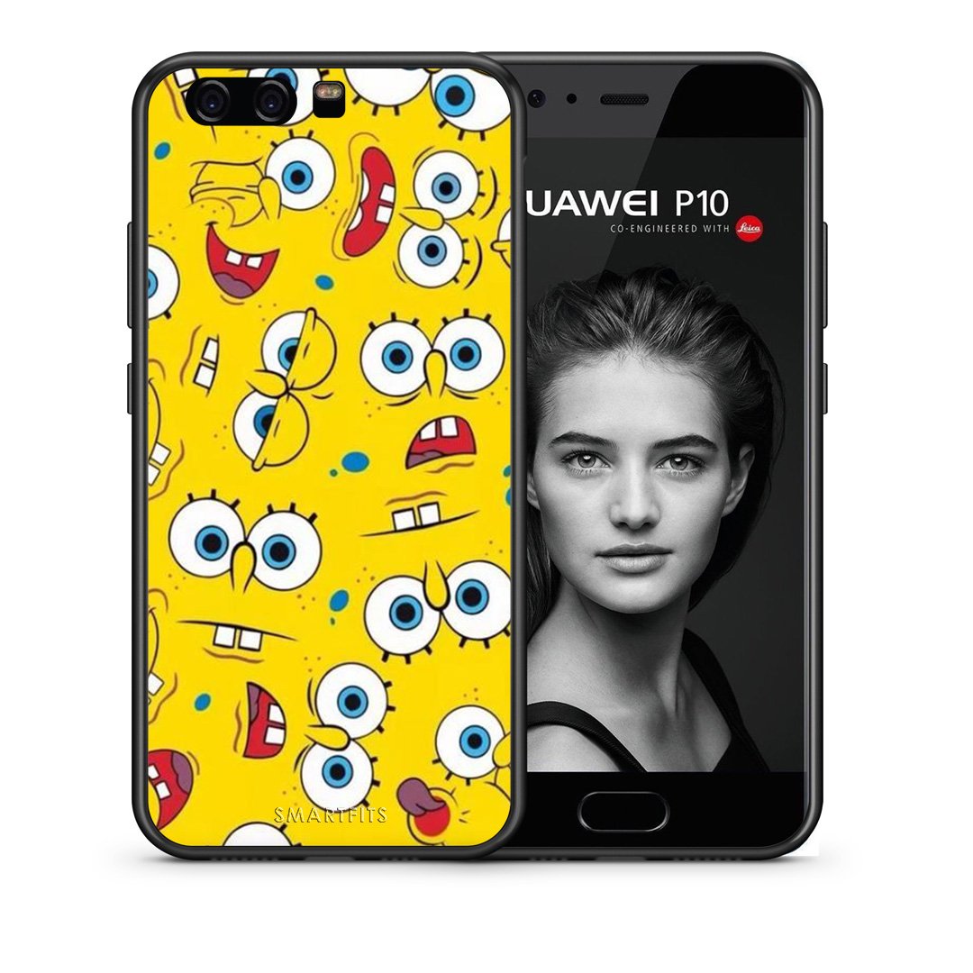 Θήκη Huawei P10 Lite Sponge PopArt από τη Smartfits με σχέδιο στο πίσω μέρος και μαύρο περίβλημα | Huawei P10 Lite Sponge PopArt case with colorful back and black bezels