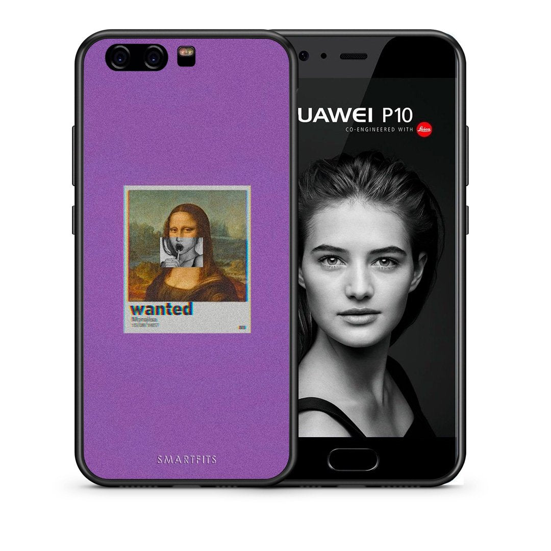 Θήκη Huawei P10 Monalisa Popart από τη Smartfits με σχέδιο στο πίσω μέρος και μαύρο περίβλημα | Huawei P10 Monalisa Popart case with colorful back and black bezels