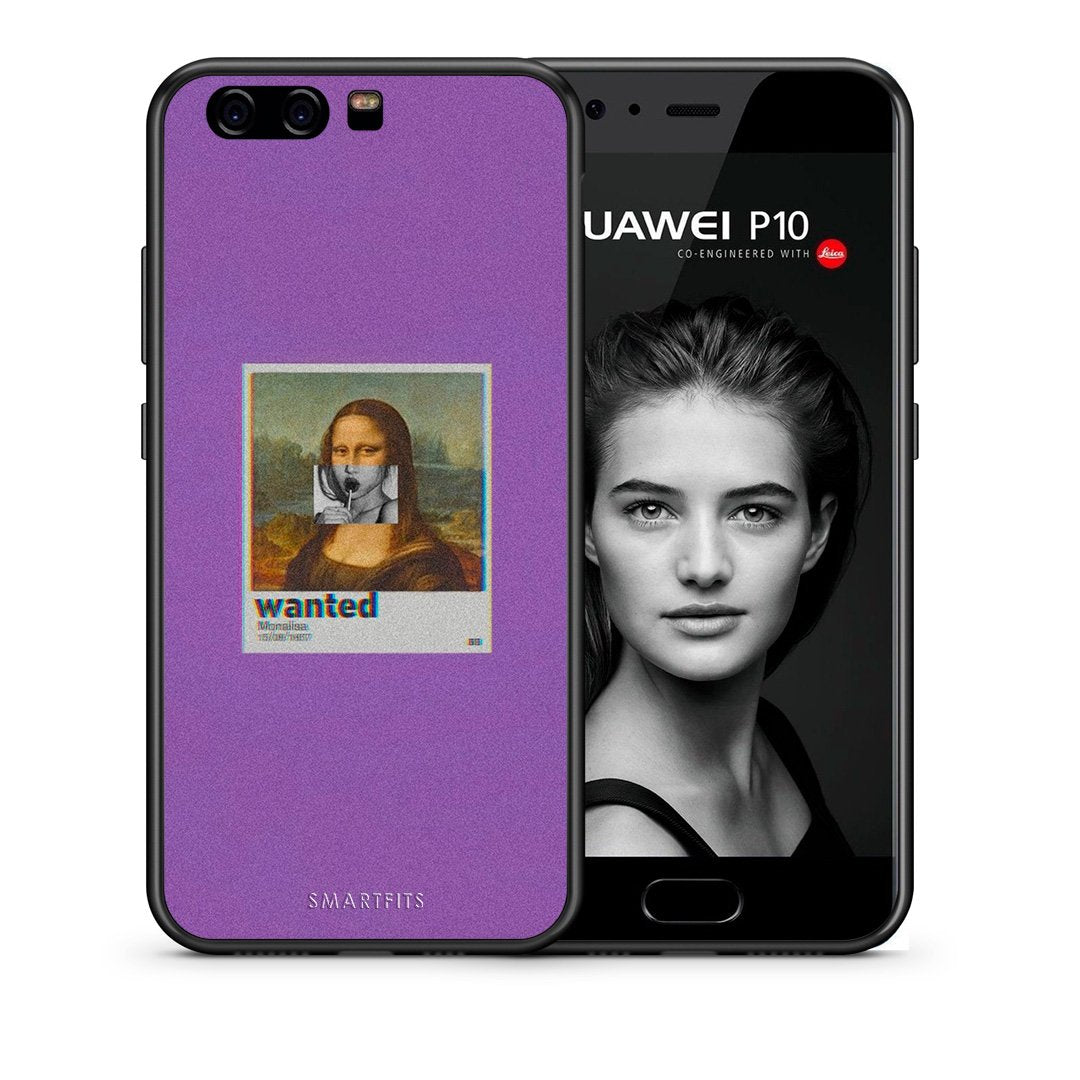 Θήκη Huawei P10 Lite Monalisa Popart από τη Smartfits με σχέδιο στο πίσω μέρος και μαύρο περίβλημα | Huawei P10 Lite Monalisa Popart case with colorful back and black bezels