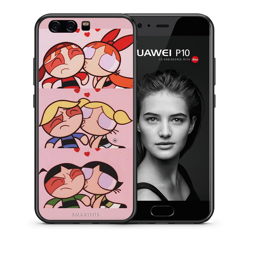 Θήκη Αγίου Βαλεντίνου Huawei P10 Puff Love από τη Smartfits με σχέδιο στο πίσω μέρος και μαύρο περίβλημα | Huawei P10 Puff Love case with colorful back and black bezels