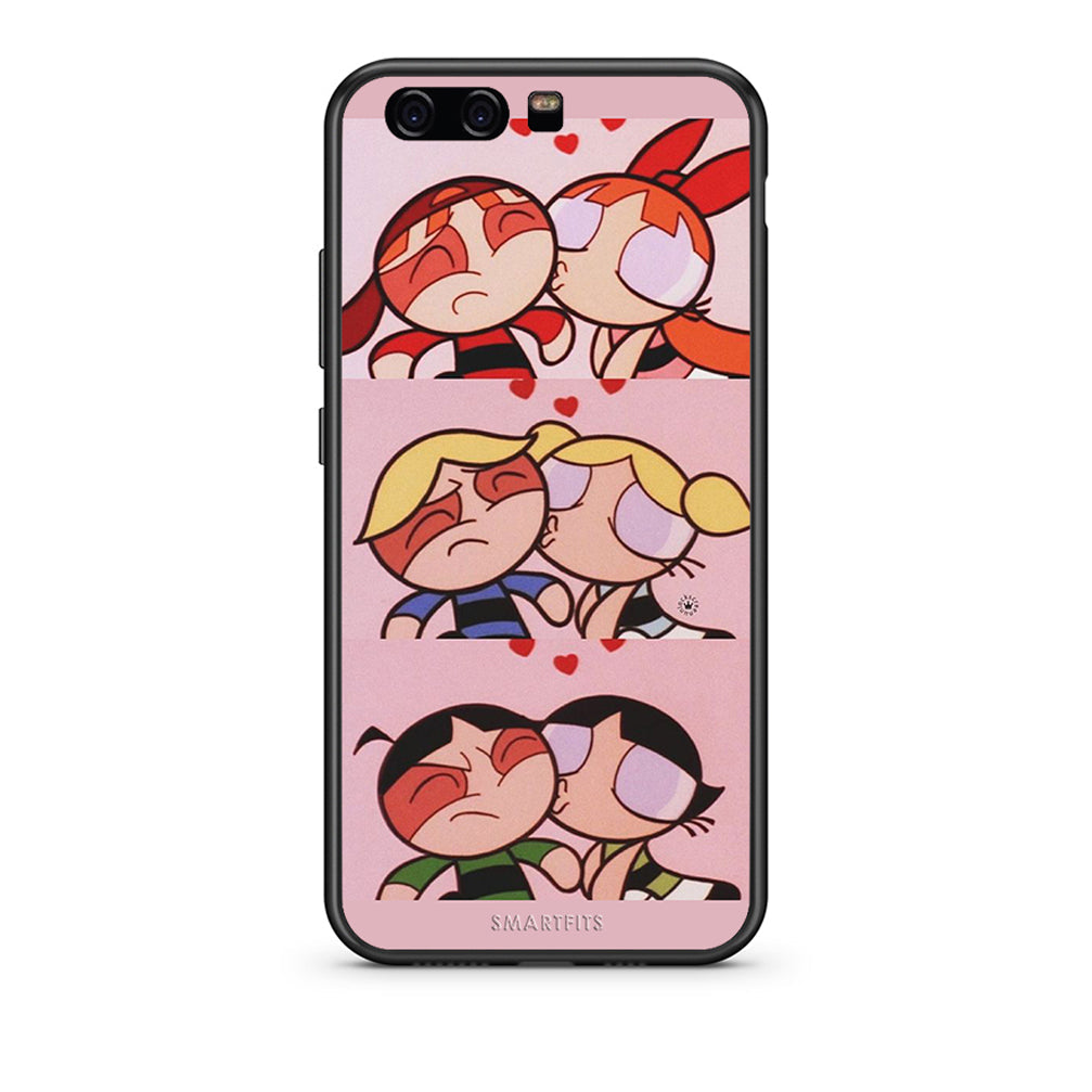 huawei p10 Puff Love Θήκη Αγίου Βαλεντίνου από τη Smartfits με σχέδιο στο πίσω μέρος και μαύρο περίβλημα | Smartphone case with colorful back and black bezels by Smartfits