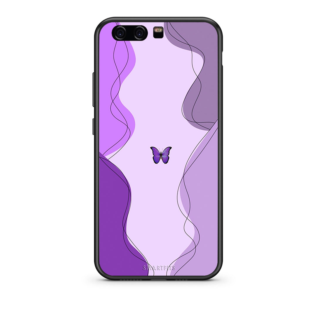 Huawei P10 Lite Purple Mariposa Θήκη Αγίου Βαλεντίνου από τη Smartfits με σχέδιο στο πίσω μέρος και μαύρο περίβλημα | Smartphone case with colorful back and black bezels by Smartfits