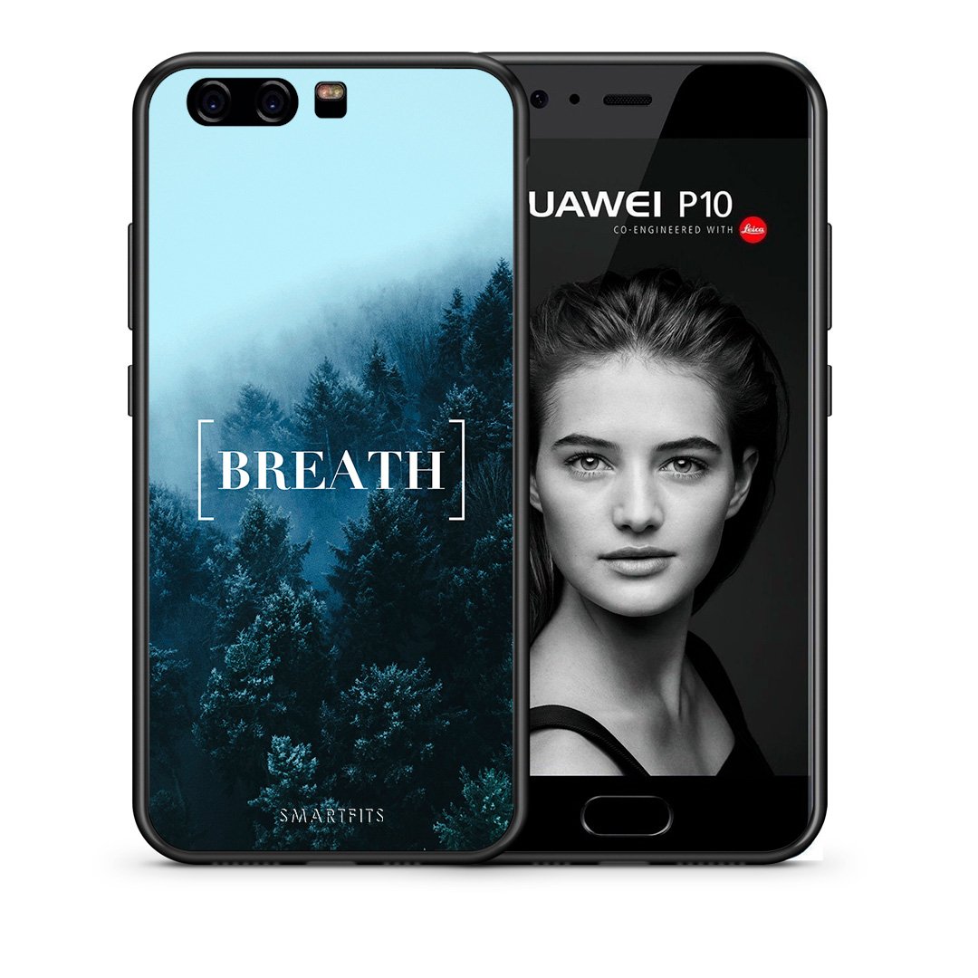 Θήκη Huawei P10 Lite Breath Quote από τη Smartfits με σχέδιο στο πίσω μέρος και μαύρο περίβλημα | Huawei P10 Lite Breath Quote case with colorful back and black bezels