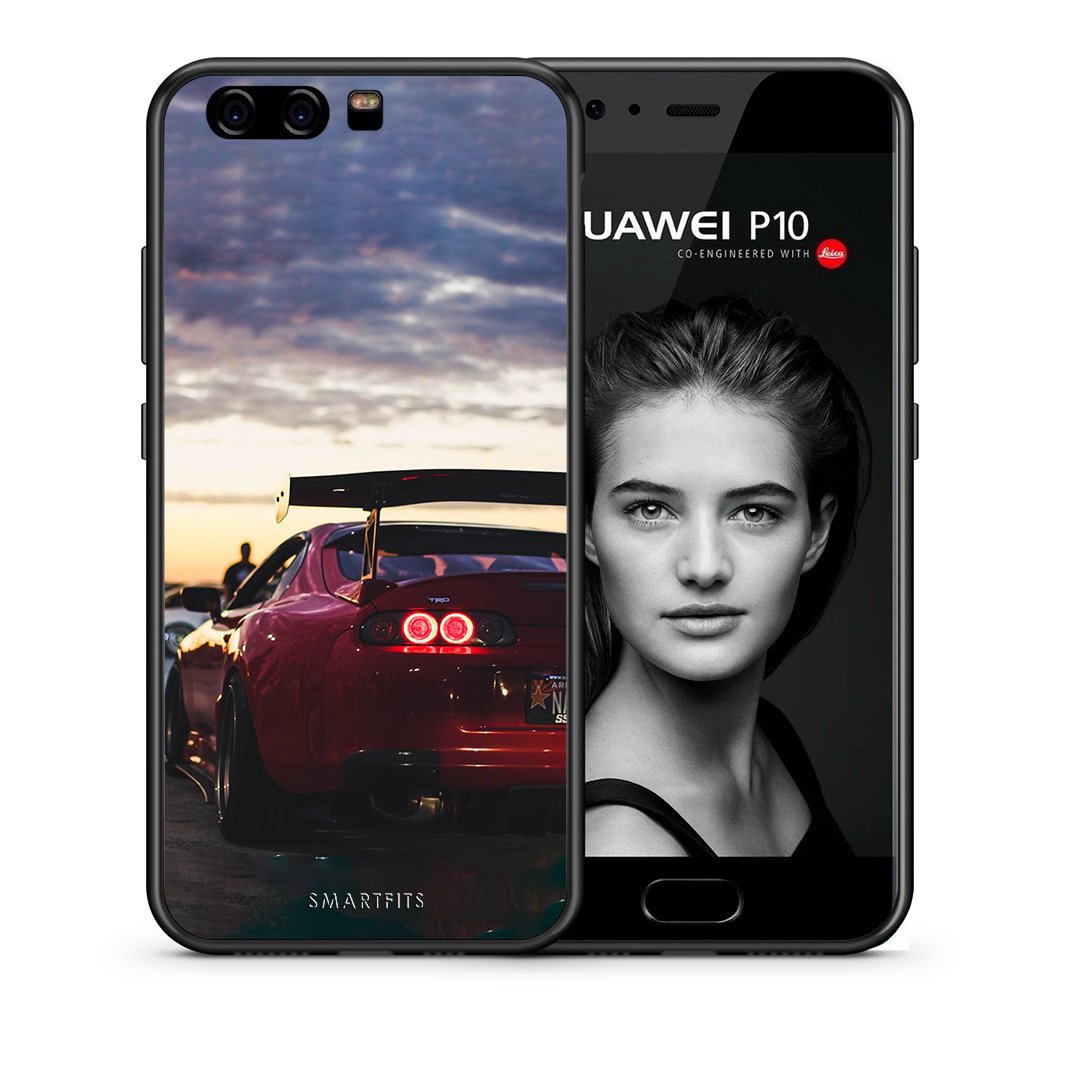 Θήκη Huawei P10 Racing Supra από τη Smartfits με σχέδιο στο πίσω μέρος και μαύρο περίβλημα | Huawei P10 Racing Supra case with colorful back and black bezels