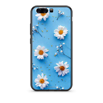 Huawei P10 Lite Real Daisies θήκη από τη Smartfits με σχέδιο στο πίσω μέρος και μαύρο περίβλημα | Smartphone case with colorful back and black bezels by Smartfits