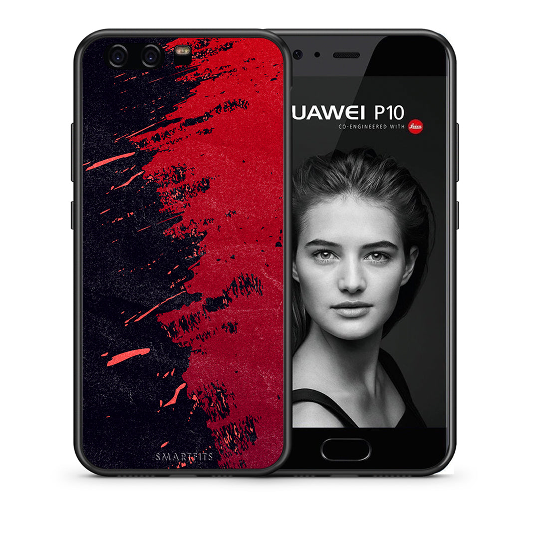Θήκη Αγίου Βαλεντίνου Huawei P10 Red Paint από τη Smartfits με σχέδιο στο πίσω μέρος και μαύρο περίβλημα | Huawei P10 Red Paint case with colorful back and black bezels