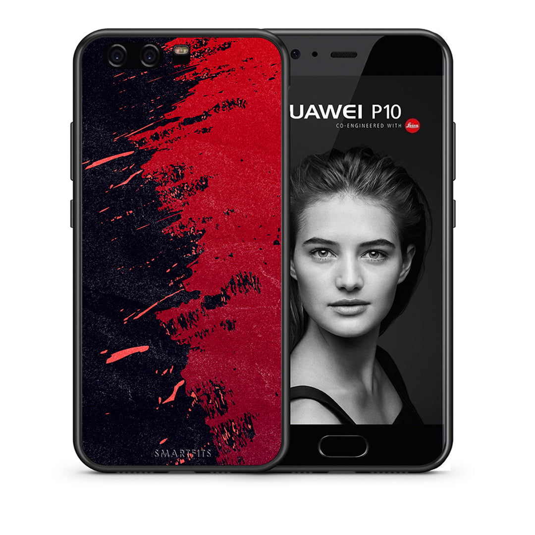 Θήκη Αγίου Βαλεντίνου Huawei P10 Lite Red Paint από τη Smartfits με σχέδιο στο πίσω μέρος και μαύρο περίβλημα | Huawei P10 Lite Red Paint case with colorful back and black bezels