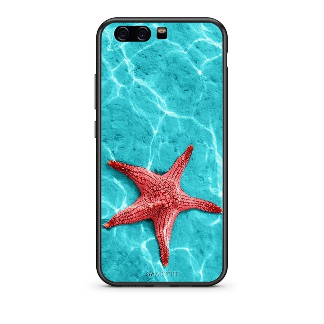 Huawei P10 Lite Red Starfish Θήκη από τη Smartfits με σχέδιο στο πίσω μέρος και μαύρο περίβλημα | Smartphone case with colorful back and black bezels by Smartfits