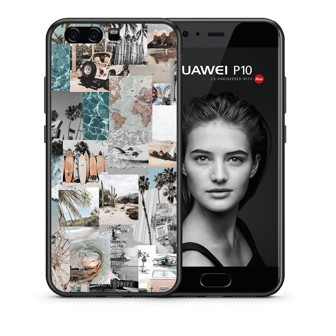Θήκη Huawei P10 Retro Beach Life από τη Smartfits με σχέδιο στο πίσω μέρος και μαύρο περίβλημα | Huawei P10 Retro Beach Life case with colorful back and black bezels