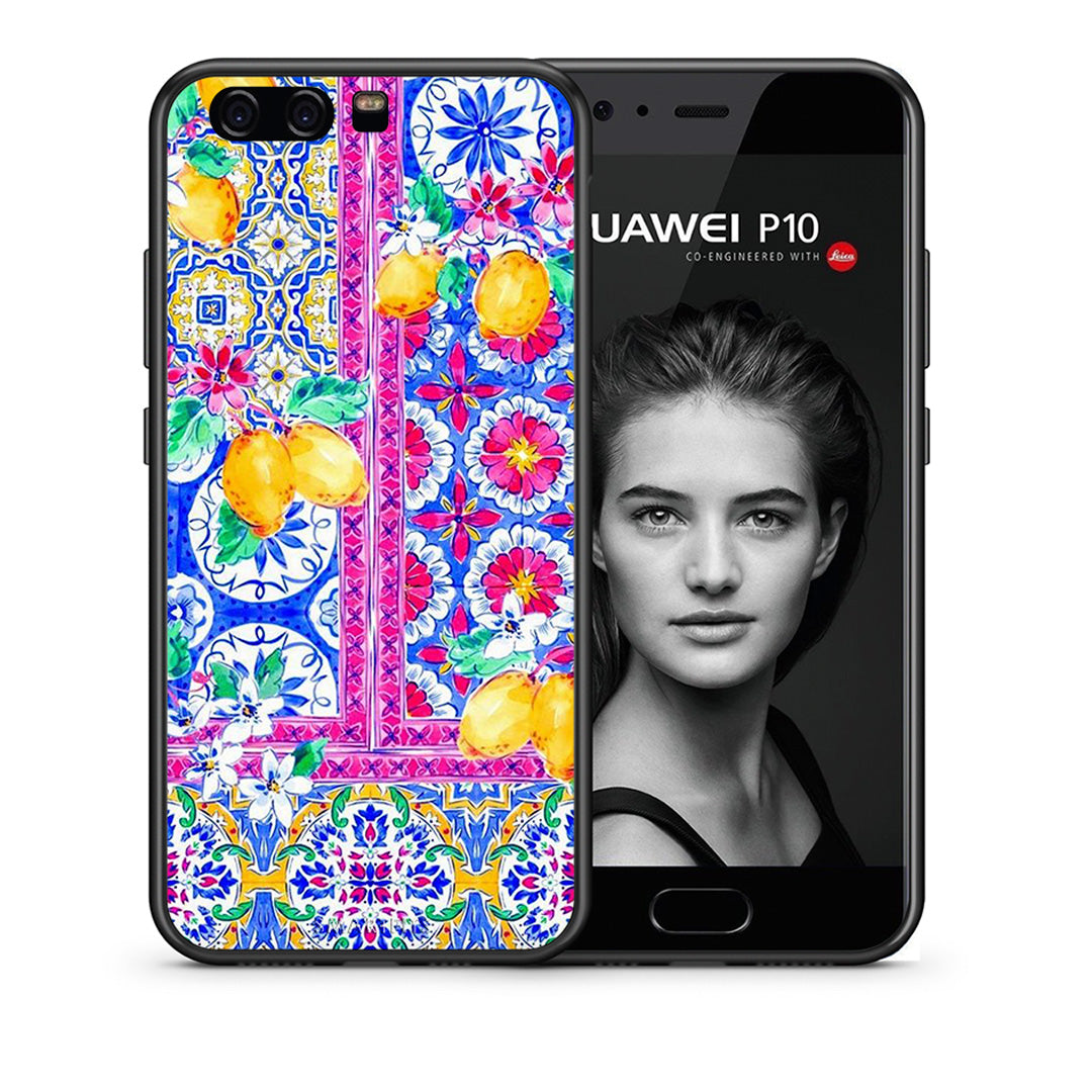Θήκη Huawei P10 Retro Spring από τη Smartfits με σχέδιο στο πίσω μέρος και μαύρο περίβλημα | Huawei P10 Retro Spring case with colorful back and black bezels