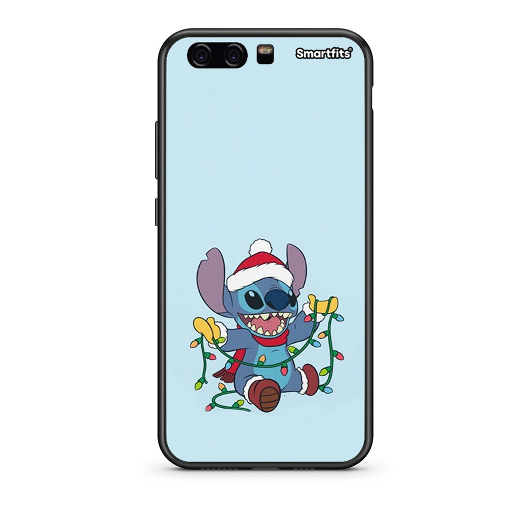 Huawei P10 Lite Santa Stich θήκη από τη Smartfits με σχέδιο στο πίσω μέρος και μαύρο περίβλημα | Smartphone case with colorful back and black bezels by Smartfits