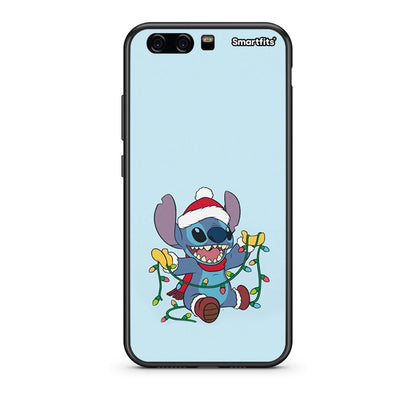 Huawei P10 Lite Santa Stich θήκη από τη Smartfits με σχέδιο στο πίσω μέρος και μαύρο περίβλημα | Smartphone case with colorful back and black bezels by Smartfits
