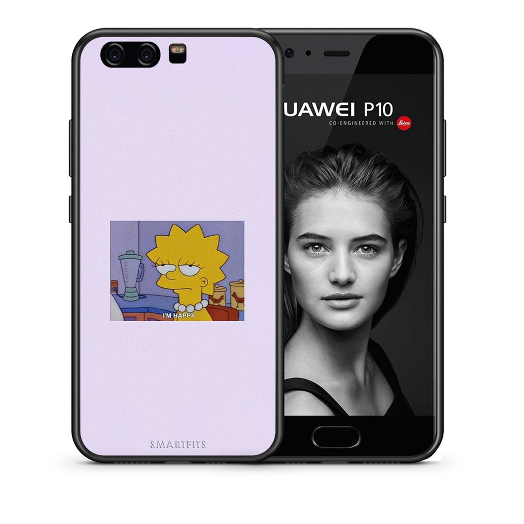 Θήκη Huawei P10 So Happy από τη Smartfits με σχέδιο στο πίσω μέρος και μαύρο περίβλημα | Huawei P10 So Happy case with colorful back and black bezels