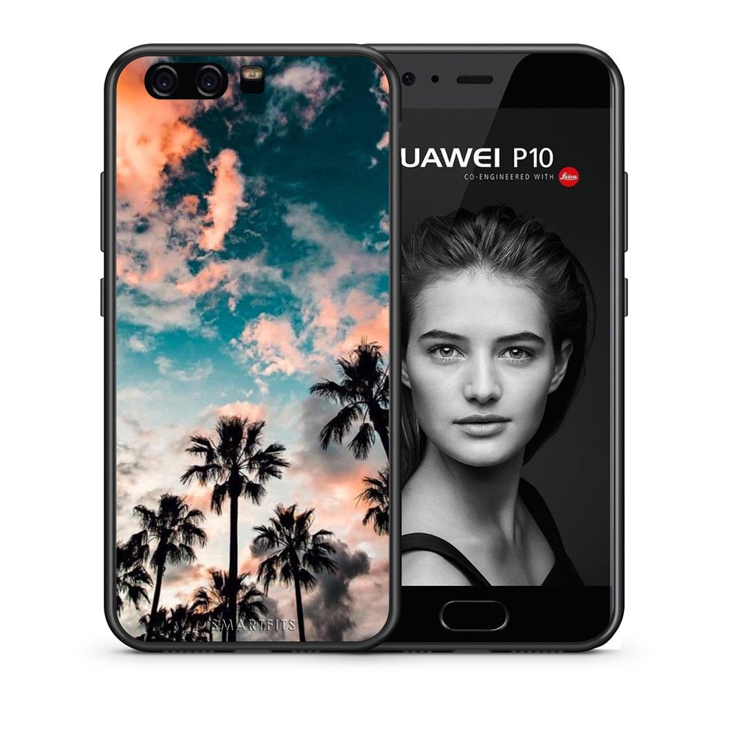 Θήκη Huawei P10 Lite Sky Summer από τη Smartfits με σχέδιο στο πίσω μέρος και μαύρο περίβλημα | Huawei P10 Lite Sky Summer case with colorful back and black bezels