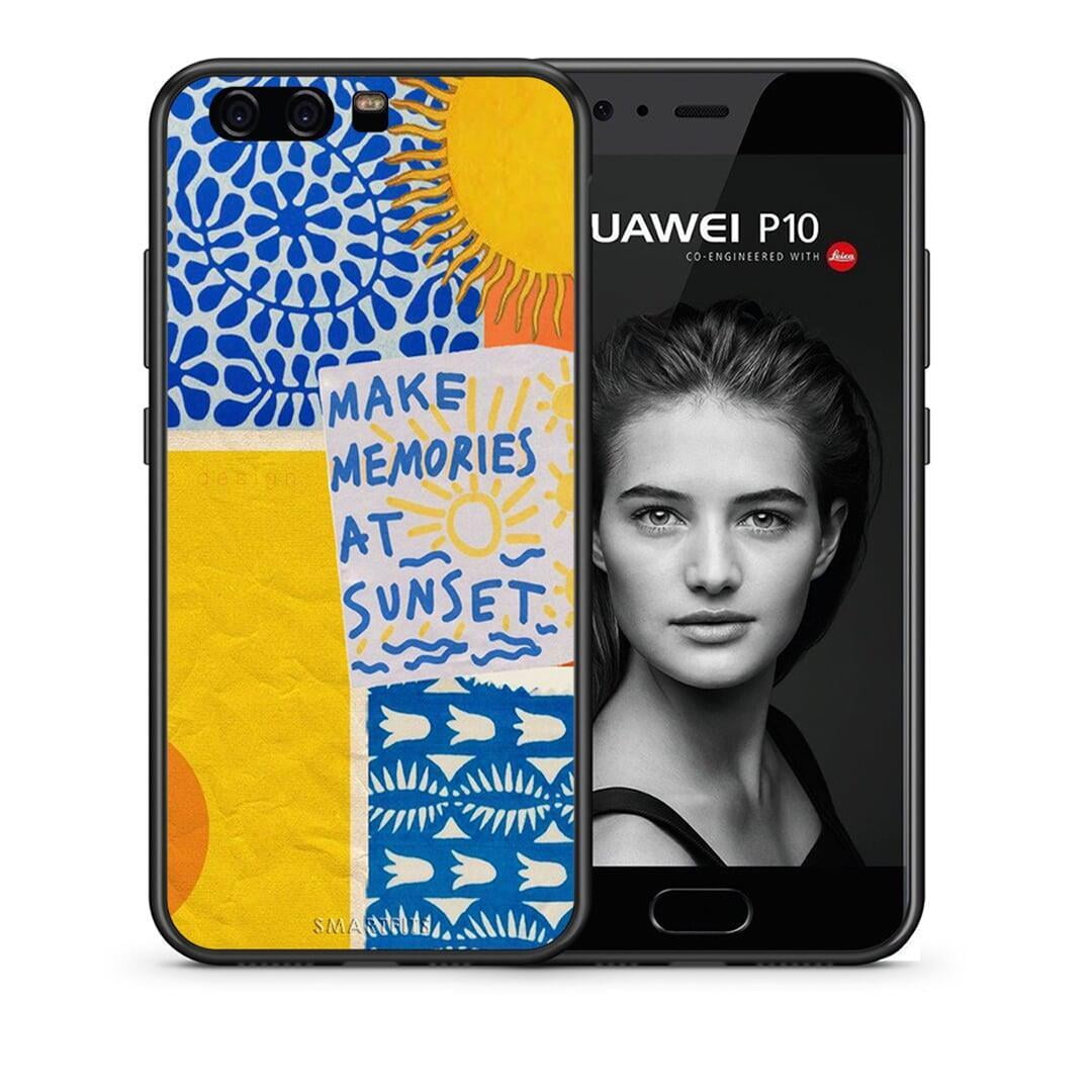 Θήκη Huawei P10 Sunset Memories από τη Smartfits με σχέδιο στο πίσω μέρος και μαύρο περίβλημα | Huawei P10 Sunset Memories case with colorful back and black bezels