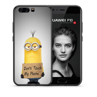 Thumbnail for Θήκη Huawei P10 Lite Minion Text από τη Smartfits με σχέδιο στο πίσω μέρος και μαύρο περίβλημα | Huawei P10 Lite Minion Text case with colorful back and black bezels