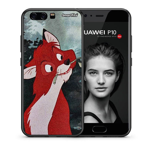 Θήκη Huawei P10 Tod And Vixey Love 1 από τη Smartfits με σχέδιο στο πίσω μέρος και μαύρο περίβλημα | Huawei P10 Tod And Vixey Love 1 case with colorful back and black bezels