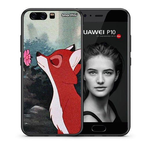 Θήκη Huawei P10 Tod And Vixey Love 2 από τη Smartfits με σχέδιο στο πίσω μέρος και μαύρο περίβλημα | Huawei P10 Tod And Vixey Love 2 case with colorful back and black bezels