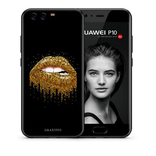 Θήκη Huawei P10 Golden Valentine από τη Smartfits με σχέδιο στο πίσω μέρος και μαύρο περίβλημα | Huawei P10 Golden Valentine case with colorful back and black bezels