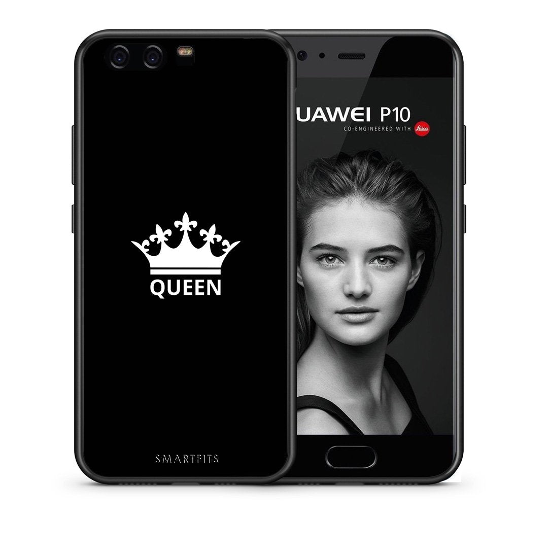 Θήκη Huawei P10 Lite Queen Valentine από τη Smartfits με σχέδιο στο πίσω μέρος και μαύρο περίβλημα | Huawei P10 Lite Queen Valentine case with colorful back and black bezels