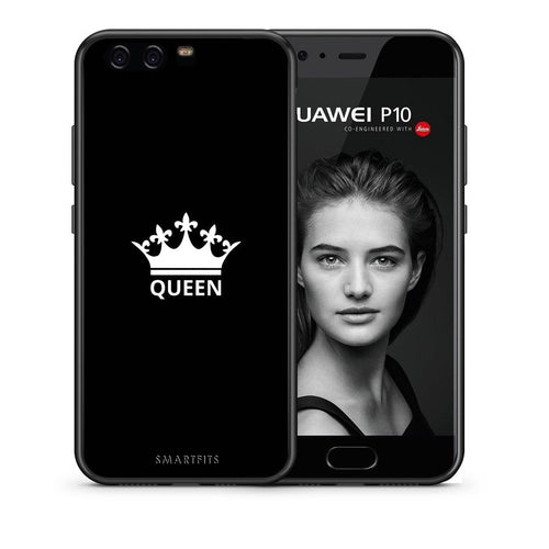 Θήκη Huawei P10 Lite Queen Valentine από τη Smartfits με σχέδιο στο πίσω μέρος και μαύρο περίβλημα | Huawei P10 Lite Queen Valentine case with colorful back and black bezels
