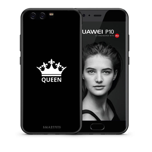 Θήκη Huawei P10 Lite Queen Valentine από τη Smartfits με σχέδιο στο πίσω μέρος και μαύρο περίβλημα | Huawei P10 Lite Queen Valentine case with colorful back and black bezels