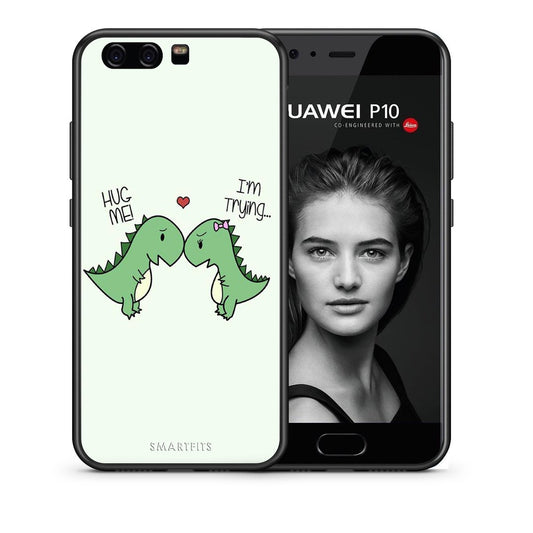 Θήκη Huawei P10 Rex Valentine από τη Smartfits με σχέδιο στο πίσω μέρος και μαύρο περίβλημα | Huawei P10 Rex Valentine case with colorful back and black bezels