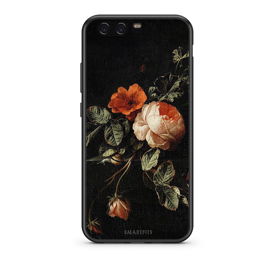 huawei p10 Vintage Roses θήκη από τη Smartfits με σχέδιο στο πίσω μέρος και μαύρο περίβλημα | Smartphone case with colorful back and black bezels by Smartfits