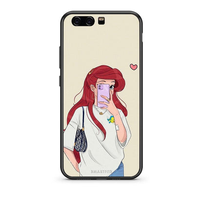 huawei p10 Walking Mermaid Θήκη από τη Smartfits με σχέδιο στο πίσω μέρος και μαύρο περίβλημα | Smartphone case with colorful back and black bezels by Smartfits