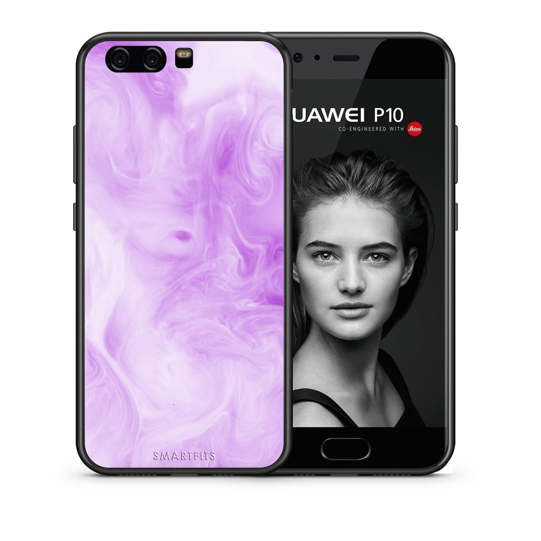 Θήκη Huawei P10 Lite Lavender Watercolor από τη Smartfits με σχέδιο στο πίσω μέρος και μαύρο περίβλημα | Huawei P10 Lite Lavender Watercolor case with colorful back and black bezels
