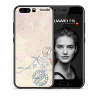 Thumbnail for Θήκη Huawei P10 Where Next από τη Smartfits με σχέδιο στο πίσω μέρος και μαύρο περίβλημα | Huawei P10 Where Next case with colorful back and black bezels