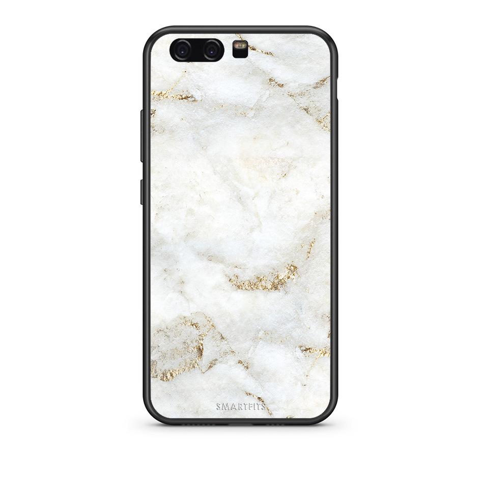 huawei p10 White Gold Marble θήκη από τη Smartfits με σχέδιο στο πίσω μέρος και μαύρο περίβλημα | Smartphone case with colorful back and black bezels by Smartfits