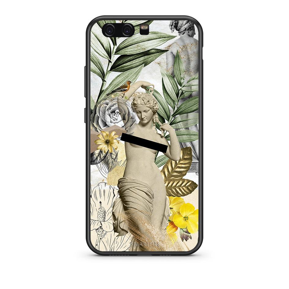 Huawei P10 Lite Woman Statue θήκη από τη Smartfits με σχέδιο στο πίσω μέρος και μαύρο περίβλημα | Smartphone case with colorful back and black bezels by Smartfits