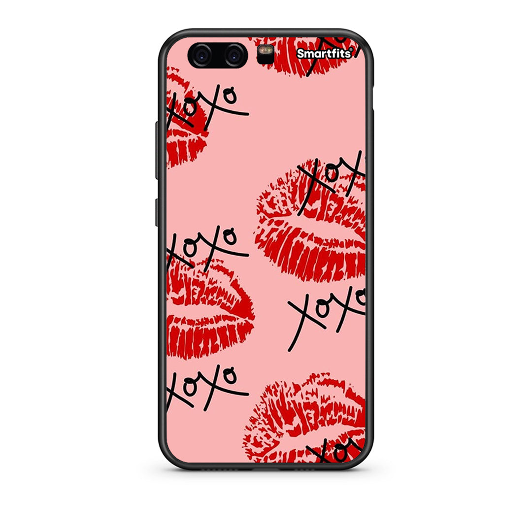 huawei p10 XOXO Lips θήκη από τη Smartfits με σχέδιο στο πίσω μέρος και μαύρο περίβλημα | Smartphone case with colorful back and black bezels by Smartfits