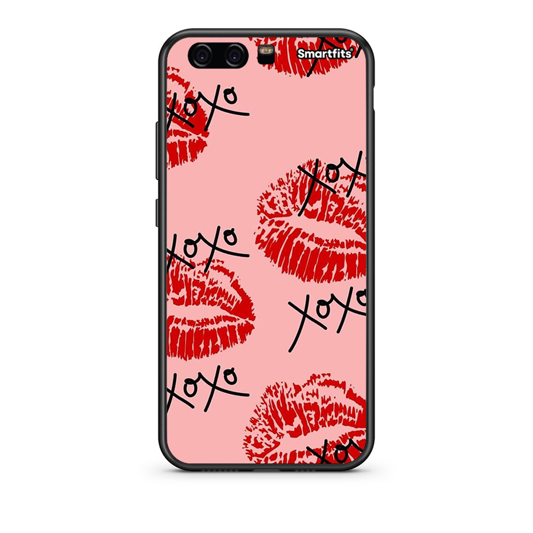 Huawei P10 Lite XOXO Lips θήκη από τη Smartfits με σχέδιο στο πίσω μέρος και μαύρο περίβλημα | Smartphone case with colorful back and black bezels by Smartfits