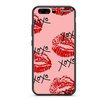 Huawei P10 Lite XOXO Lips θήκη από τη Smartfits με σχέδιο στο πίσω μέρος και μαύρο περίβλημα | Smartphone case with colorful back and black bezels by Smartfits
