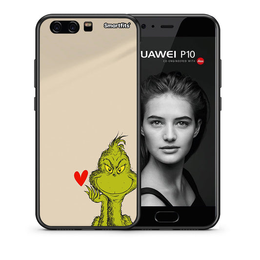 Θήκη Huawei P10 Lite Xmas Grinch από τη Smartfits με σχέδιο στο πίσω μέρος και μαύρο περίβλημα | Huawei P10 Lite Xmas Grinch case with colorful back and black bezels