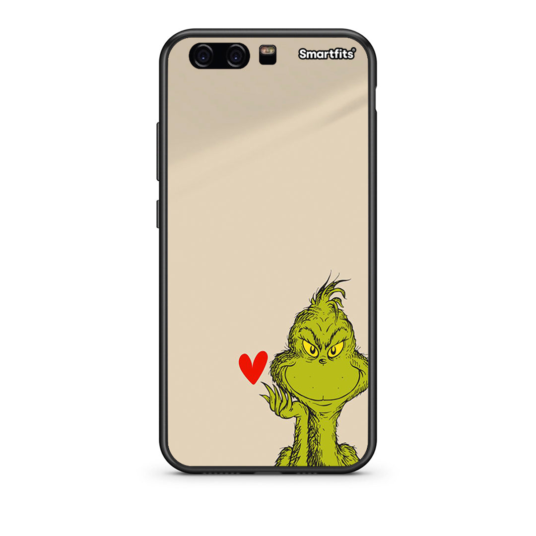 Huawei P10 Lite Xmas Grinch θήκη από τη Smartfits με σχέδιο στο πίσω μέρος και μαύρο περίβλημα | Smartphone case with colorful back and black bezels by Smartfits